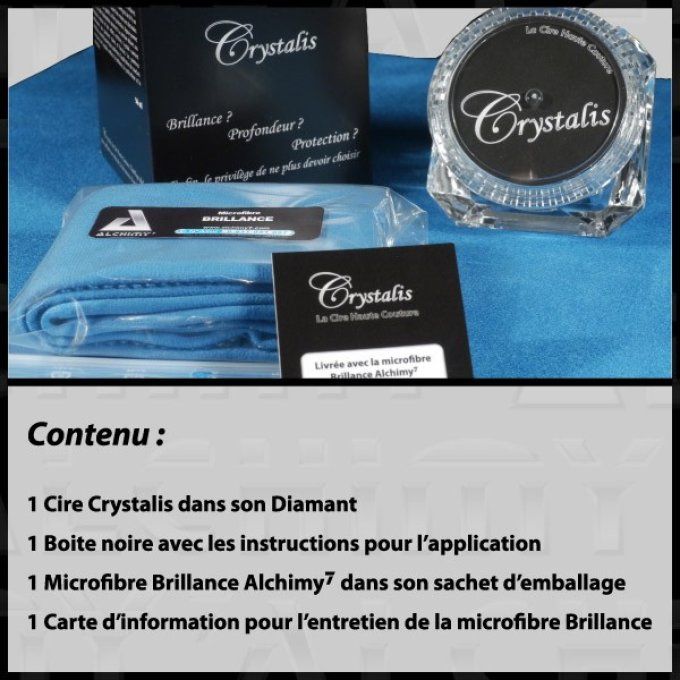 Cire Crystalis + microfibre Brillance + Tampon F7 - Alchimy 7